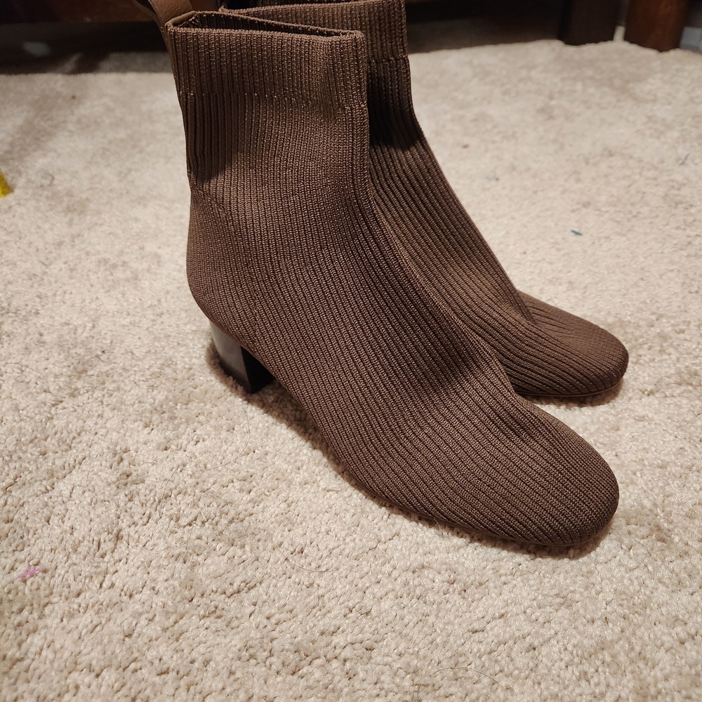 Everlane Brown Knit Sock Booties